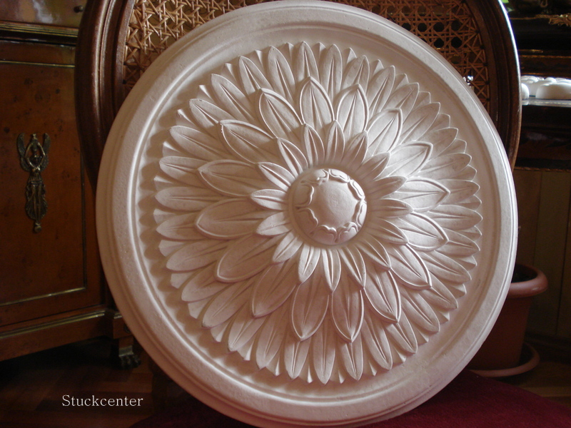 Stuckrosette 100-196 Stucco sehr schöne schlichte Rosette d= 31 cm