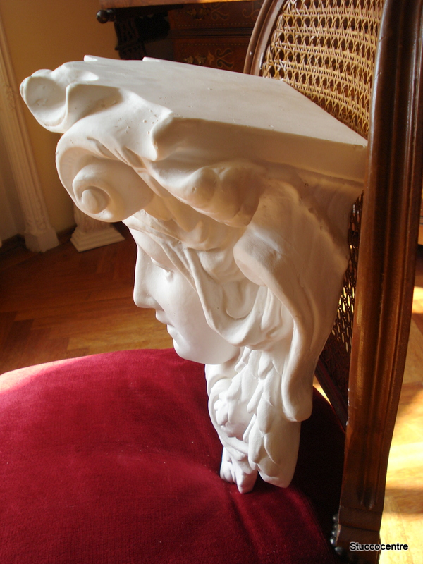 wunderschöne große Jugendstil Frauenkopf Konsole Bekrönung Stuck